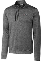 Cutter and Buck New England Patriots Mens Charcoal Stealth Long Sleeve Qtr Zip Pullover