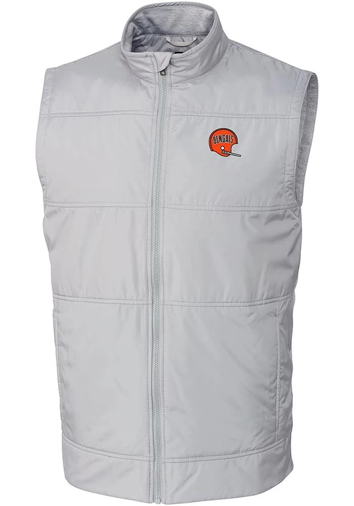 Cutter and Buck Cincinnati Bengals Mens Grey Historic Stealth Sleeveless Jacket