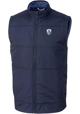 Cutter and Buck Los Angeles Chargers Mens Navy Blue Historic Stealth Sleeveless Jacket