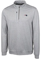 Cutter and Buck New England Patriots Mens Grey Stealth Long Sleeve Qtr Zip Pullover