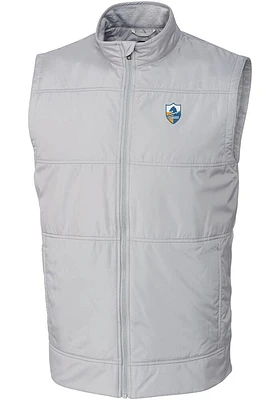Cutter and Buck Los Angeles Chargers Mens Grey Historic Stealth Sleeveless Jacket