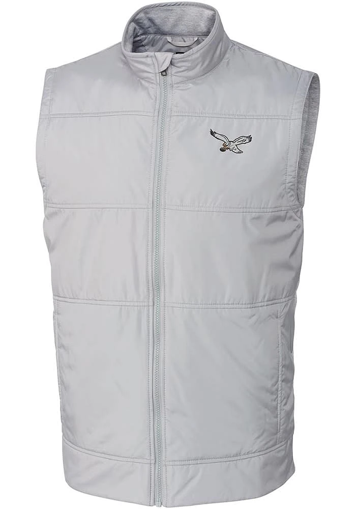 Cutter and Buck Philadelphia Eagles Mens Grey Historic Stealth Sleeveless Jacket