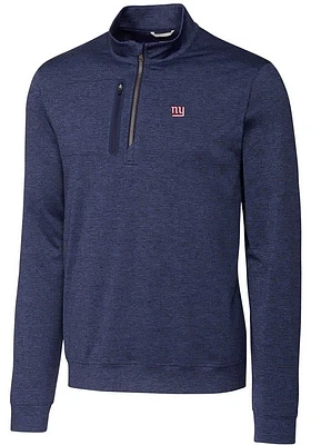 Cutter and Buck New York Giants Mens Navy Blue Stealth Long Sleeve Qtr Zip Pullover