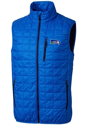 Cutter and Buck Seattle Seahawks Mens Blue Rainier PrimaLoft Sleeveless Jacket