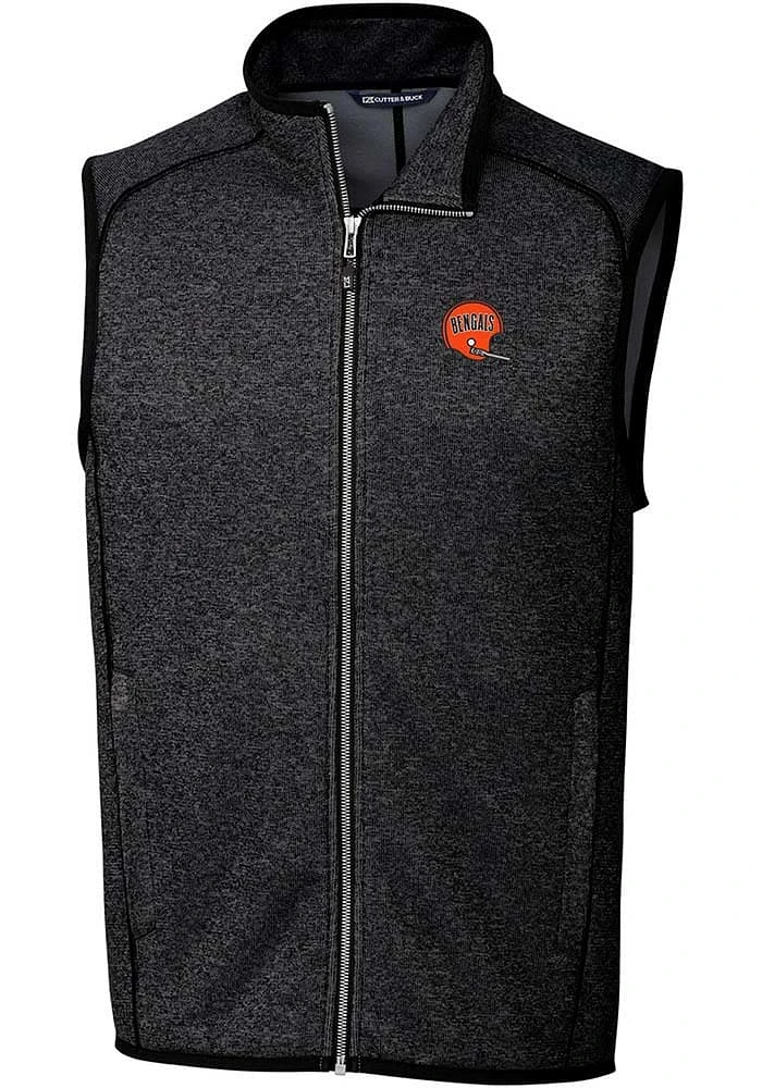 Cutter and Buck Cincinnati Bengals Mens Charcoal Historic Mainsail Sleeveless Jacket