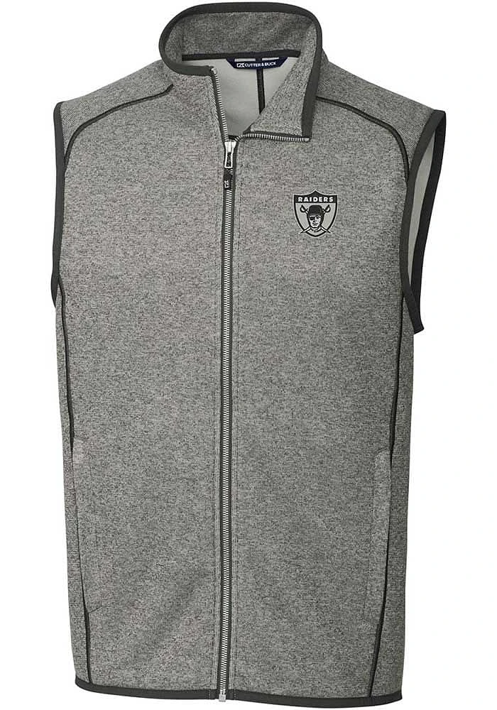 Cutter and Buck Las Vegas Raiders Mens Grey Historic Mainsail Sleeveless Jacket