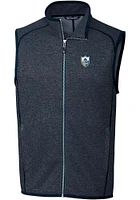 Cutter and Buck Los Angeles Chargers Mens Navy Blue Historic Mainsail Sleeveless Jacket