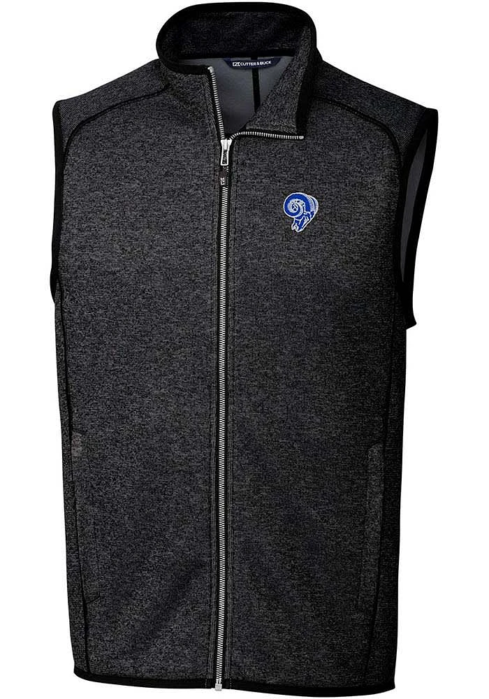 Cutter and Buck Los Angeles Rams Mens Charcoal Historic Mainsail Sleeveless Jacket