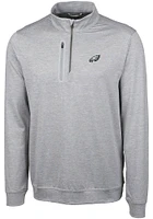 Cutter and Buck Philadelphia Eagles Mens Grey Stealth Long Sleeve Qtr Zip Pullover
