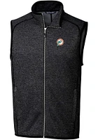 Cutter and Buck Miami Dolphins Mens Charcoal Historic Mainsail Sleeveless Jacket