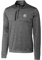 Cutter and Buck Pittsburgh Steelers Mens Charcoal Stealth Long Sleeve Qtr Zip Pullover