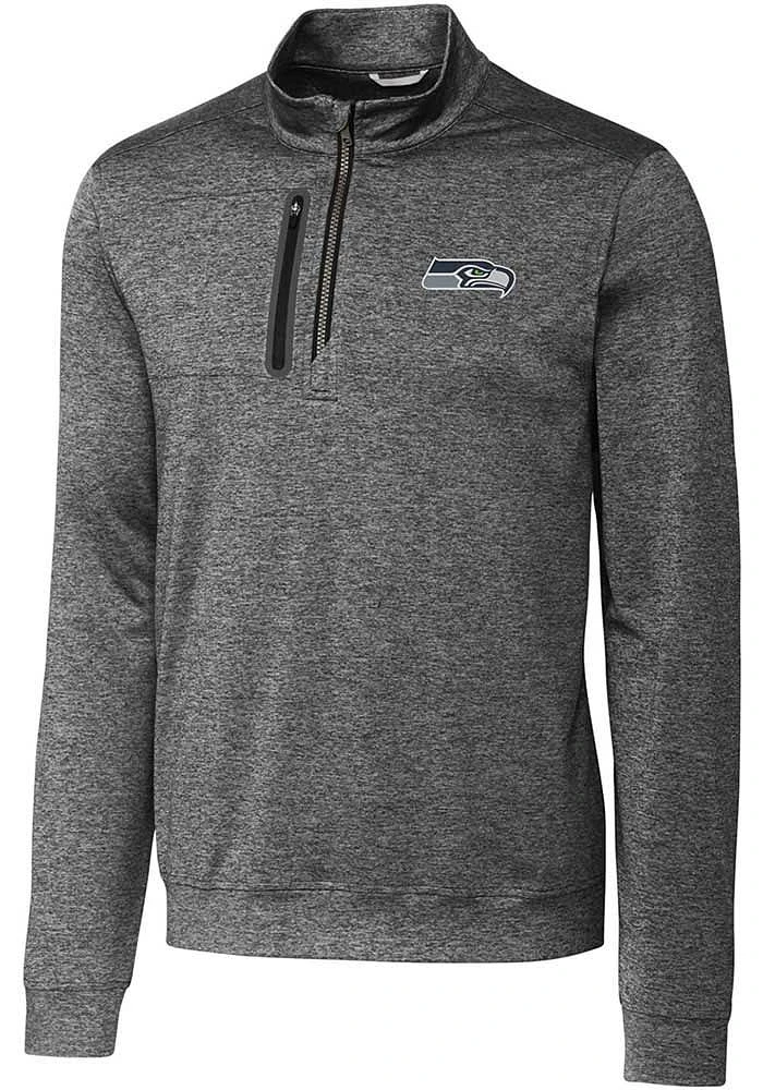 Cutter and Buck Seattle Seahawks Mens Charcoal Stealth Long Sleeve Qtr Zip Pullover