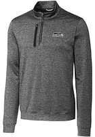 Cutter and Buck Seattle Seahawks Mens Charcoal Stealth Long Sleeve Qtr Zip Pullover