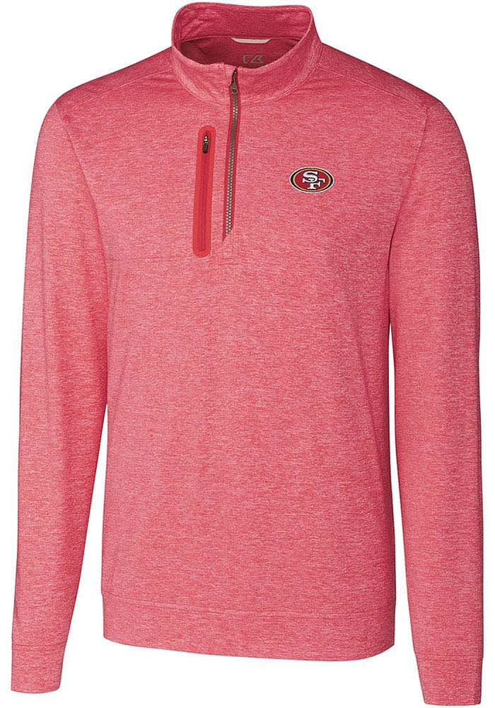 Cutter and Buck San Francisco 49ers Mens Stealth Long Sleeve Qtr Zip Pullover