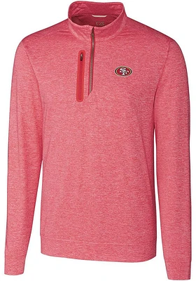 Cutter and Buck San Francisco 49ers Mens Stealth Long Sleeve Qtr Zip Pullover