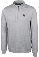 Cutter and Buck Tampa Bay Buccaneers Mens Grey Stealth Long Sleeve Qtr Zip Pullover