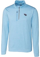 Cutter and Buck Tennessee Titans Mens Light Blue Stealth Long Sleeve Qtr Zip Pullover