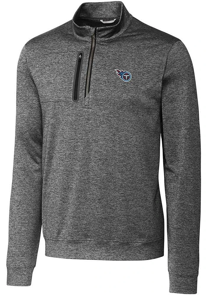 Cutter and Buck Tennessee Titans Mens Charcoal Stealth Long Sleeve Qtr Zip Pullover