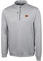 Cutter and Buck Washington Commanders Mens Grey Stealth Long Sleeve Qtr Zip Pullover