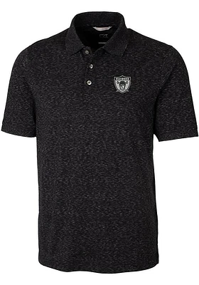 Cutter and Buck Las Vegas Raiders Mens Historic Advantage Space Dye Short Sleeve Polo
