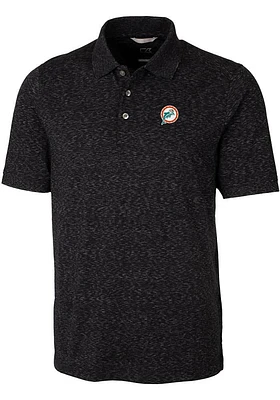 Cutter and Buck Miami Dolphins Mens Historic Advantage Space Dye Short Sleeve Polo