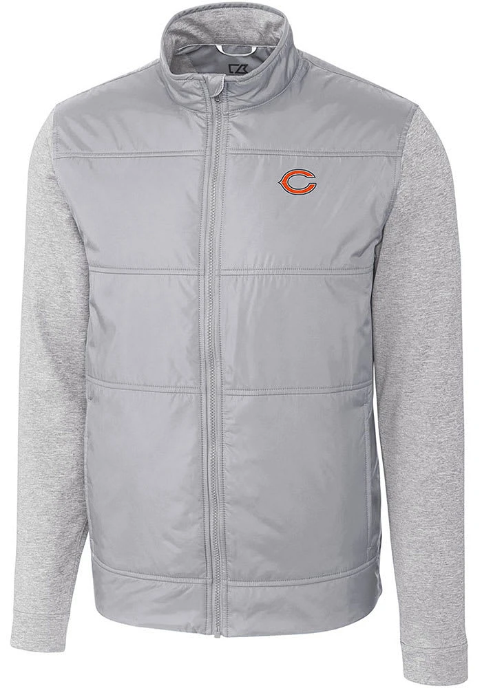Cutter and Buck Chicago Bears Mens Grey Stealth Medium Weight Jacket