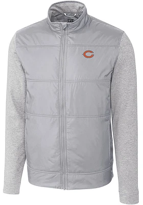 Cutter and Buck Chicago Bears Mens Grey Stealth Medium Weight Jacket