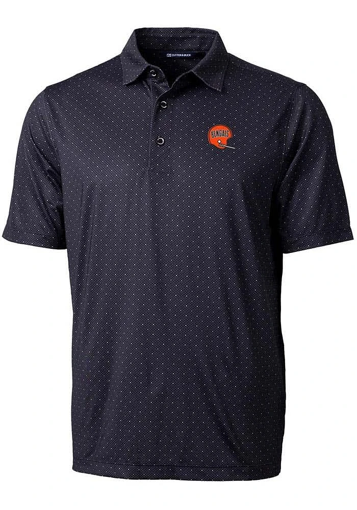 Cutter and Buck Cincinnati Bengals Mens Historic Pike Double Dot Short Sleeve Polo