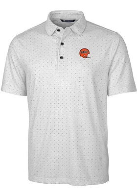 Cutter and Buck Cincinnati Bengals Mens Charcoal Historic Pike Double Dot Short Sleeve Polo