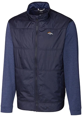 Cutter and Buck Denver Broncos Mens Navy Blue Stealth Medium Weight Jacket
