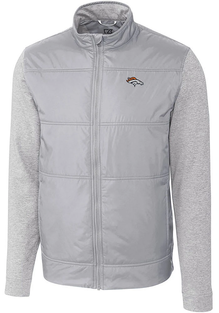 Cutter and Buck Denver Broncos Mens Grey Stealth Medium Weight Jacket