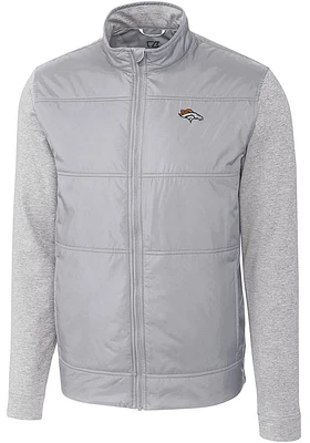 Cutter and Buck Denver Broncos Mens Grey Stealth Medium Weight Jacket