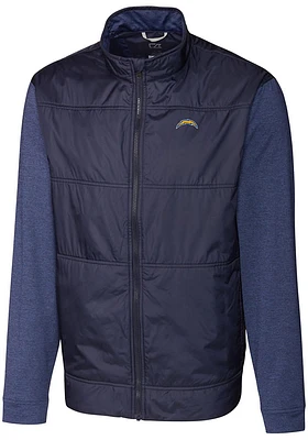 Cutter and Buck Los Angeles Chargers Mens Navy Blue Stealth Medium Weight Jacket