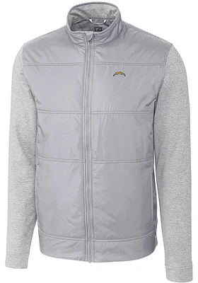 Cutter and Buck Los Angeles Chargers Mens Grey Stealth Medium Weight Jacket
