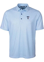 Cutter and Buck Texas Rangers Mens Blue Pike Double Dot Short Sleeve Polo
