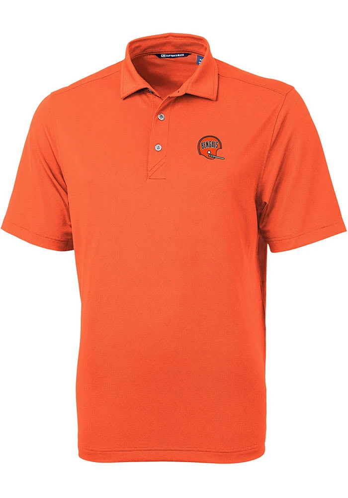 Cutter and Buck Cincinnati Bengals Mens Historic Virtue Eco Pique Short Sleeve Polo