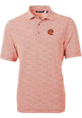 Cutter and Buck Cincinnati Bengals Mens Orange Historic Virtue Eco Pique Botanical Short Sleeve ..