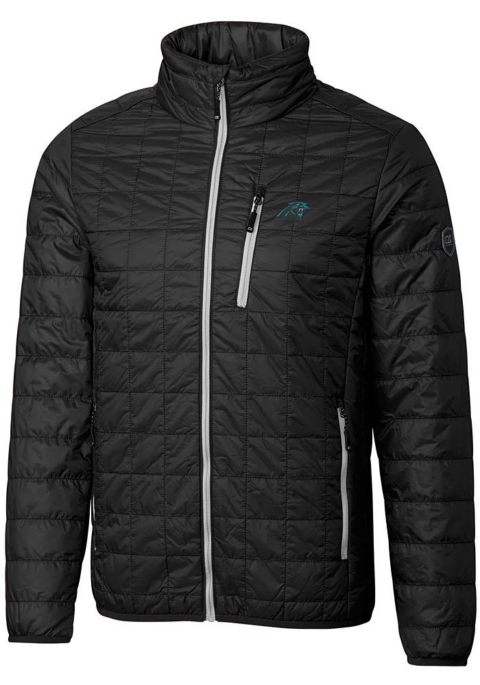 Cutter and Buck Carolina Panthers Mens Black Rainier PrimaLoft Filled Jacket