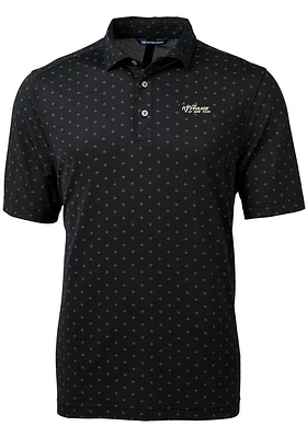 Cutter and Buck New York Jets Mens Black Historic Virtue Eco Pique Tle Short Sleeve Polo
