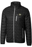 Cutter and Buck Green Bay Packers Mens Black Rainier PrimaLoft Filled Jacket