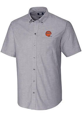 Cutter and Buck Cincinnati Bengals Mens Charcoal Historic Oxford Short Sleeve Dress Shirt