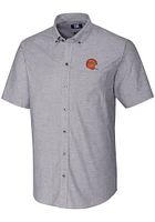 Cutter and Buck Cincinnati Bengals Mens Charcoal Historic Oxford Short Sleeve Dress Shirt