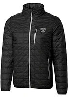 Cutter and Buck Las Vegas Raiders Mens Black Rainier PrimaLoft Filled Jacket