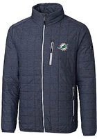 Cutter and Buck Miami Dolphins Mens Grey Rainier PrimaLoft Filled Jacket