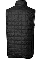 Cutter and Buck Carolina Panthers Mens Black Rainier PrimaLoft Sleeveless Jacket