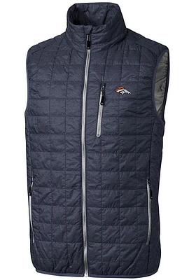 Cutter and Buck Denver Broncos Mens Grey Rainier PrimaLoft Sleeveless Jacket