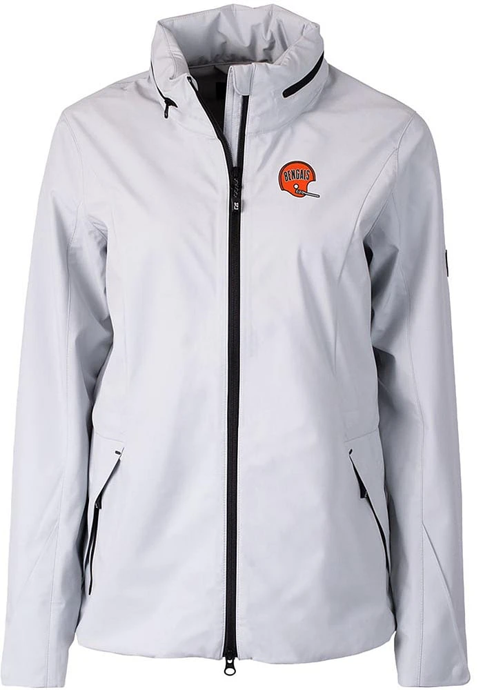 Cutter and Buck Cincinnati Bengals Womens Historic Vapor Rain Light Weight Jacket