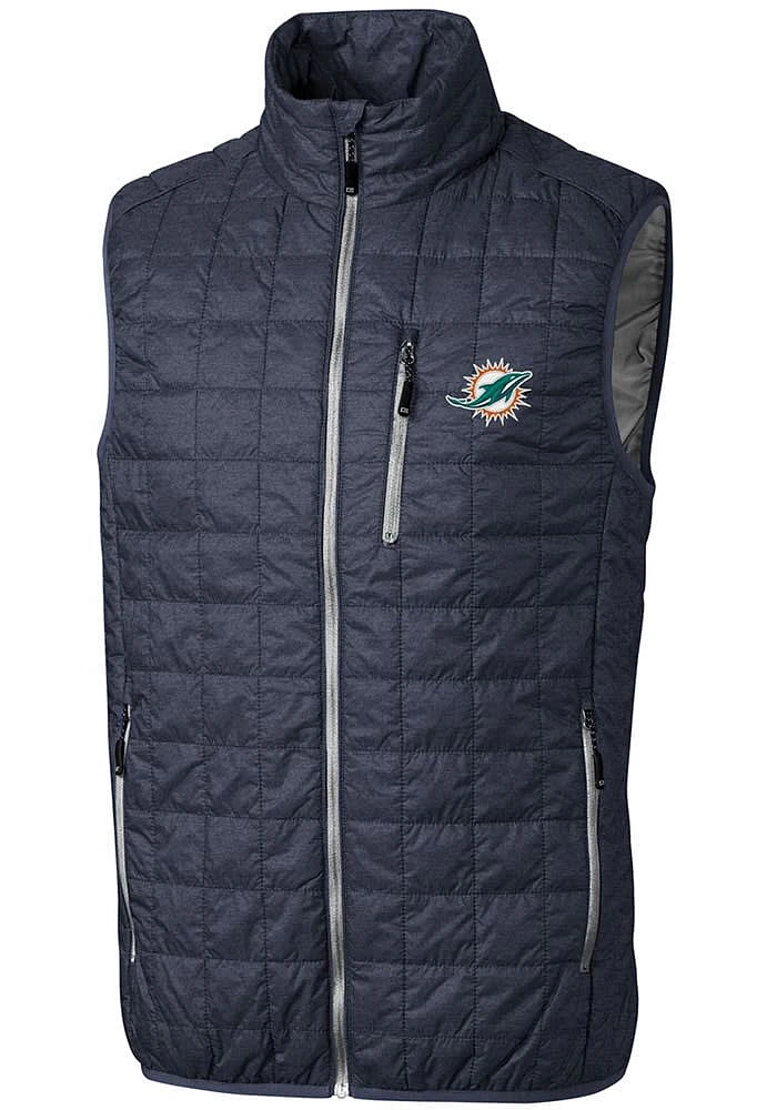 Cutter and Buck Miami Dolphins Mens Rainier PrimaLoft Sleeveless Jacket