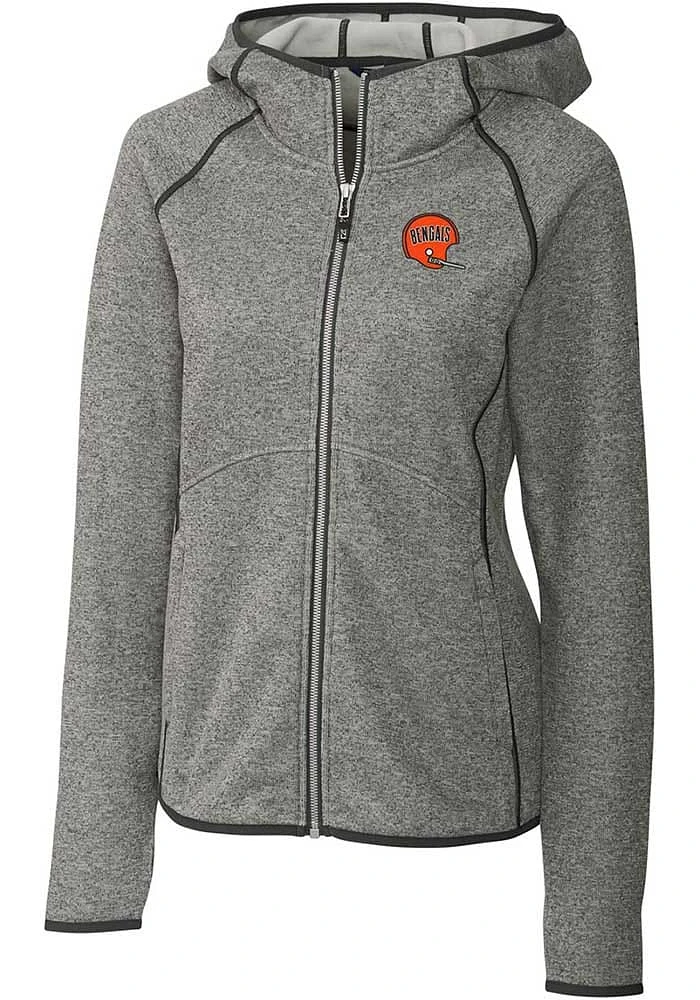 Cutter and Buck Cincinnati Bengals Womens Grey Historic Mainsail Medium Weight Jacket