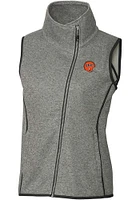 Cutter and Buck Cincinnati Bengals Womens Grey Historic Mainsail Asymmetrical Vest